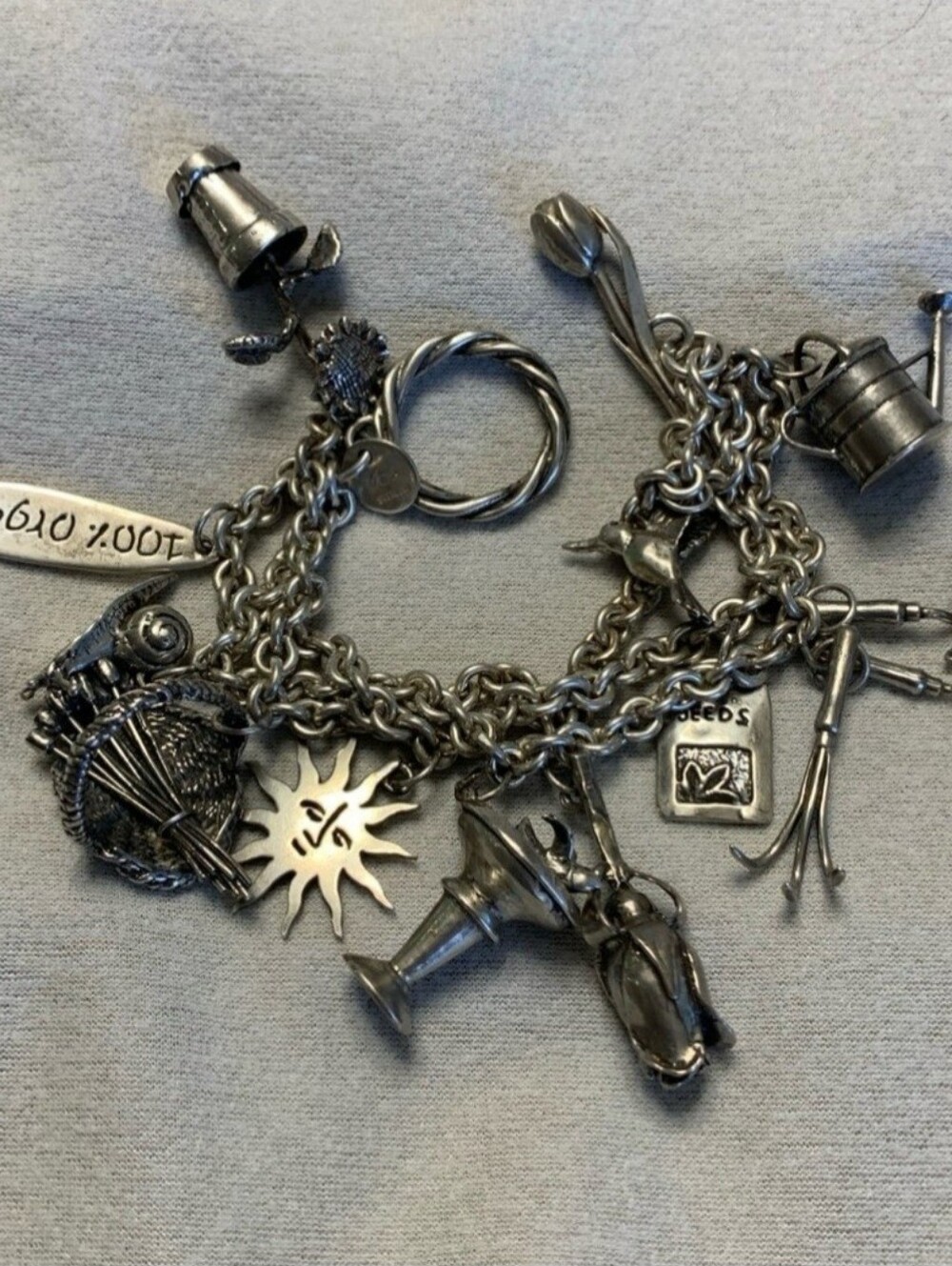 Rare Vintage 90's Silver Charm Bracelet